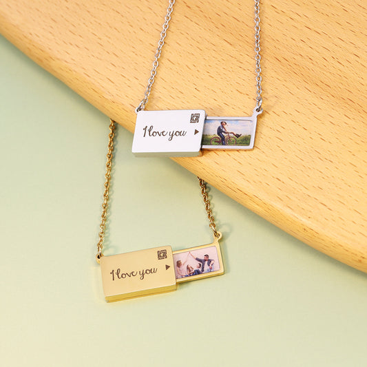 Customizable Photo Envelope Necklace