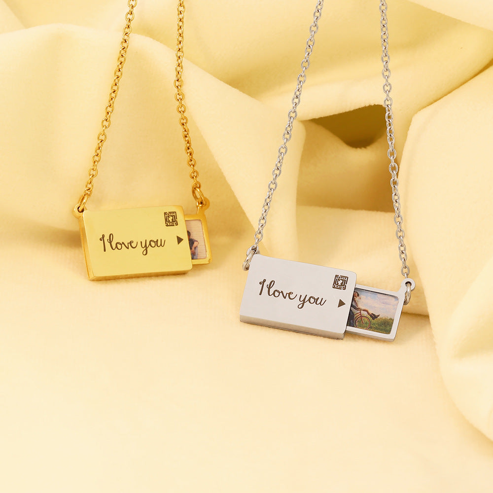 Customizable Photo Envelope Necklace