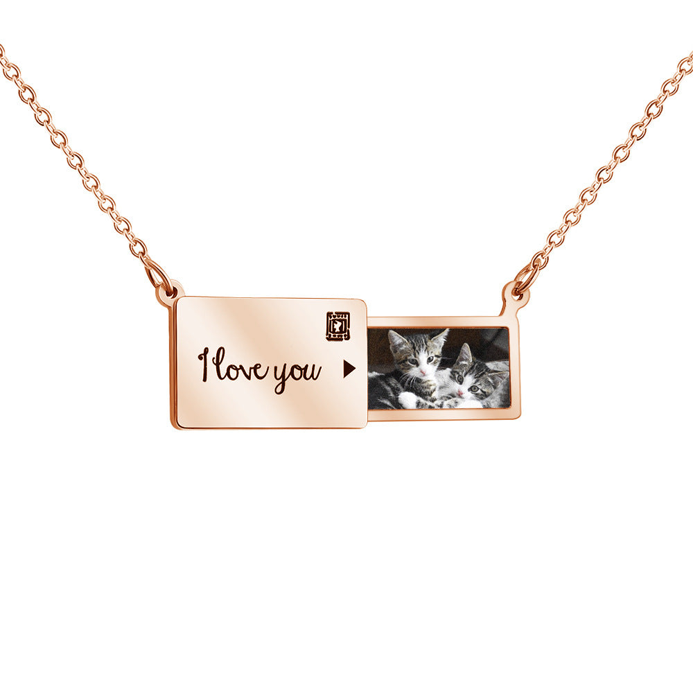 Customizable Photo Envelope Necklace