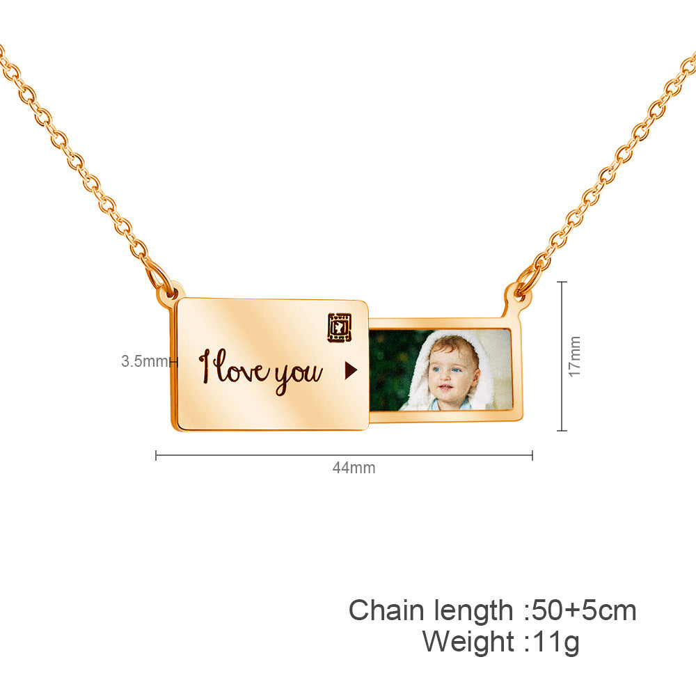 Customizable Photo Envelope Necklace