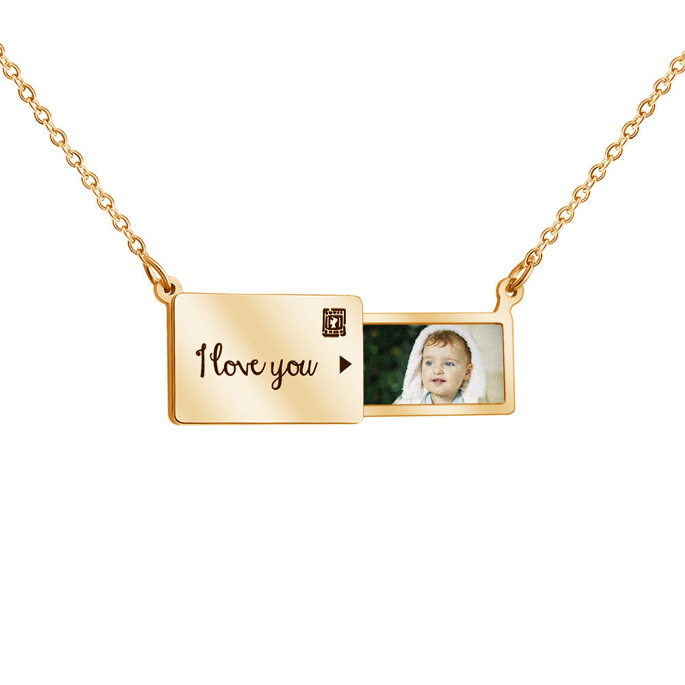 Customizable Photo Envelope Necklace