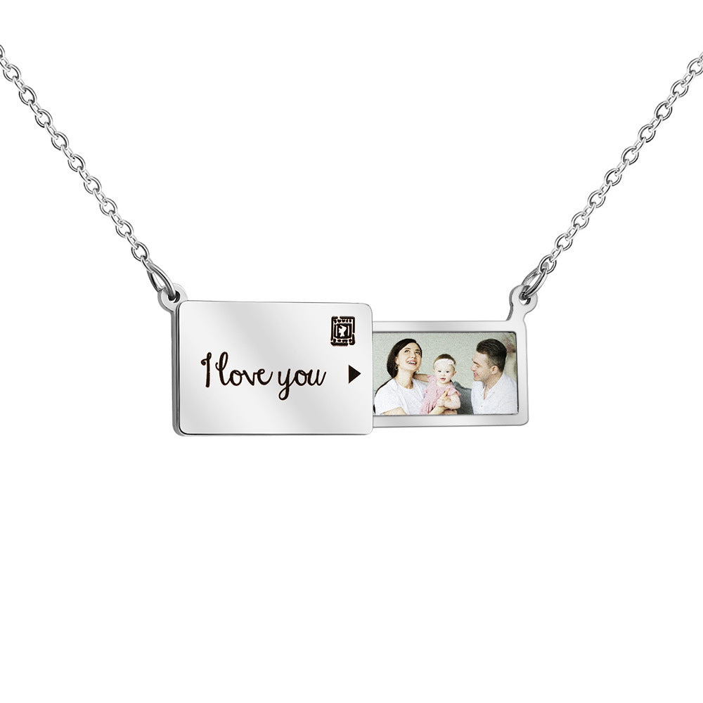 Customizable Photo Envelope Necklace