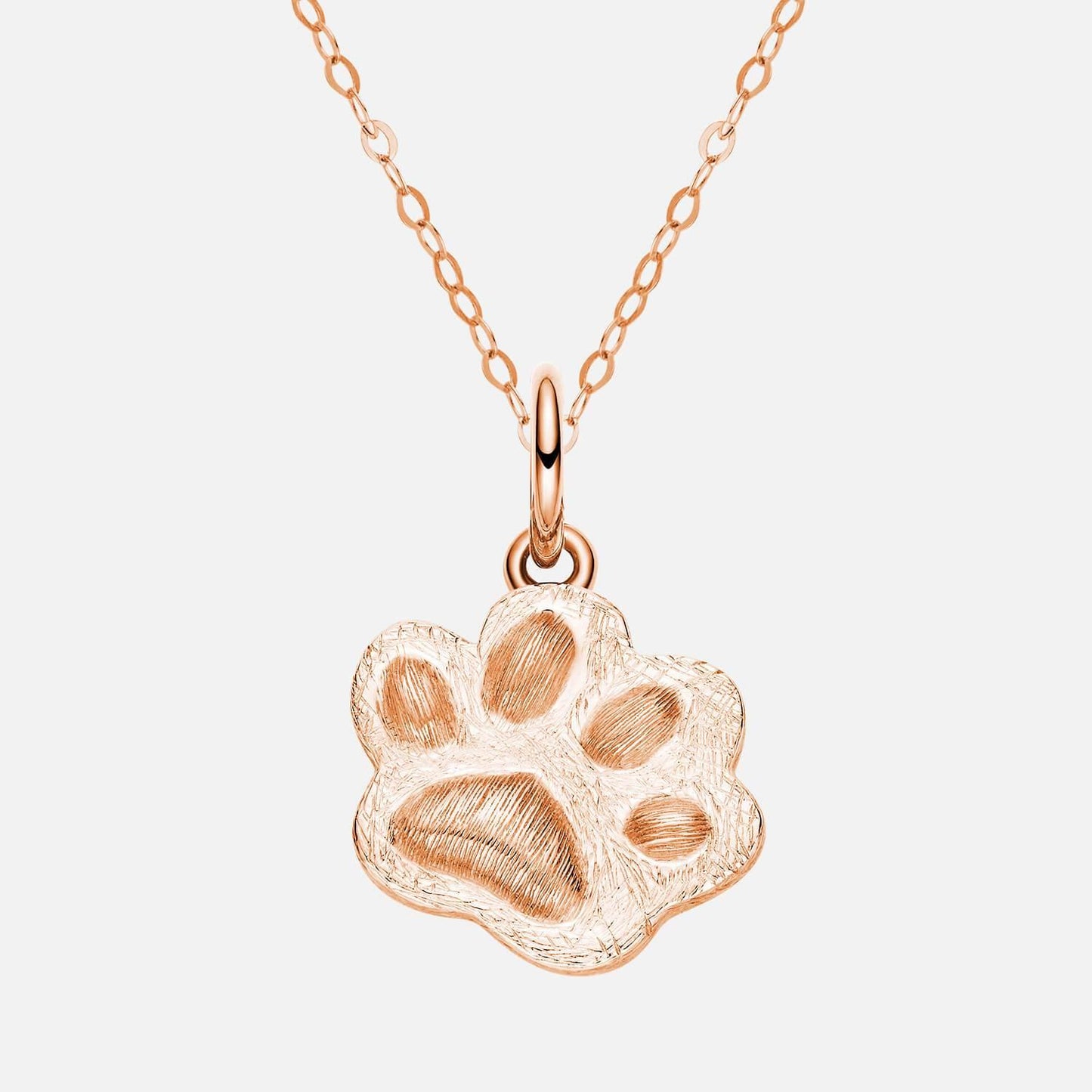 18K Rose Gold Customized Cat Footprint Pendant Front