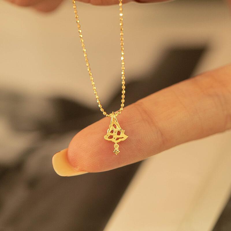 18K Gold Christmas Tree Necklace - Tsavorite