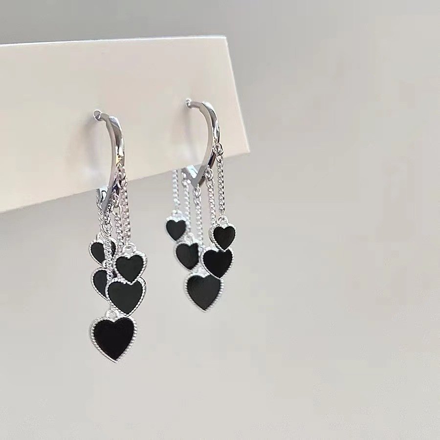 Black love earrings