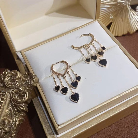 Black love earrings