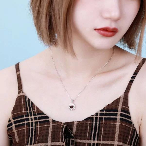 TDC™ Center of Me Photo Projection Necklace with I Love You in 100 Languages - TDC Jewellery