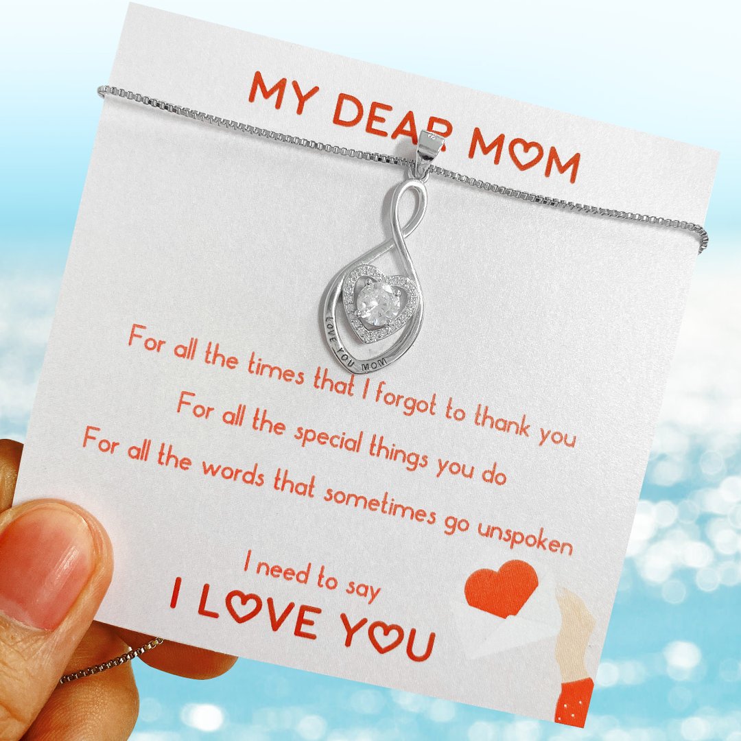 For Mom - Love You Mom Connected Heart Necklace