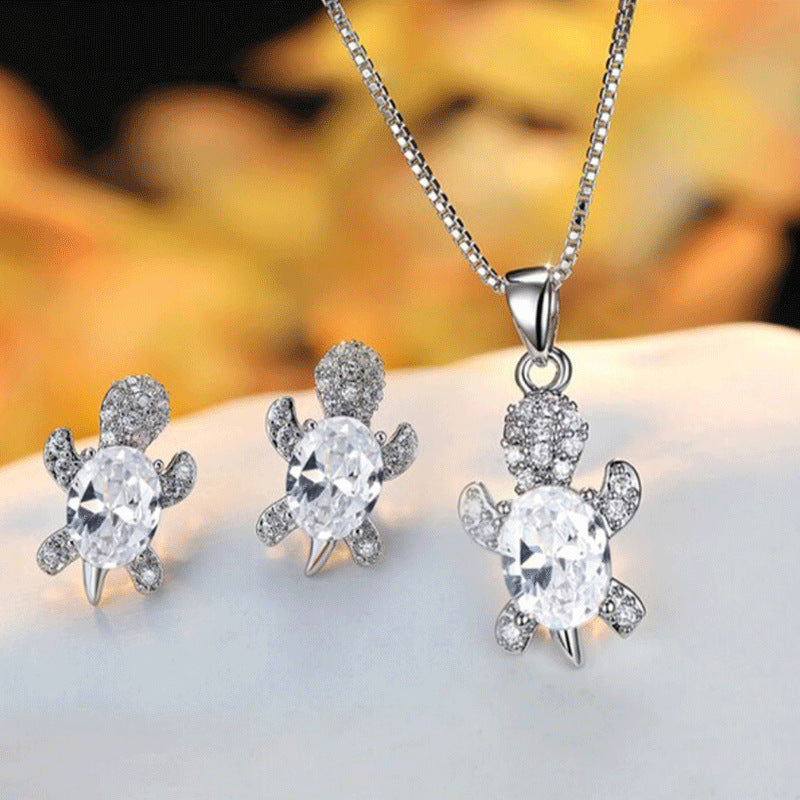 Turtle earrings necklace