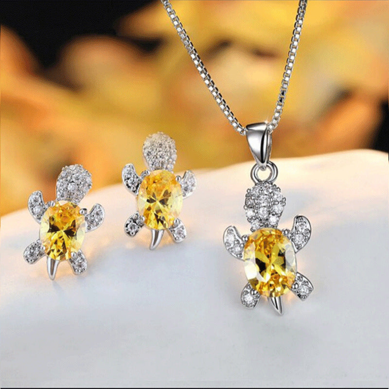 Turtle earrings necklace