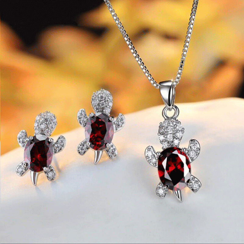 Turtle earrings necklace