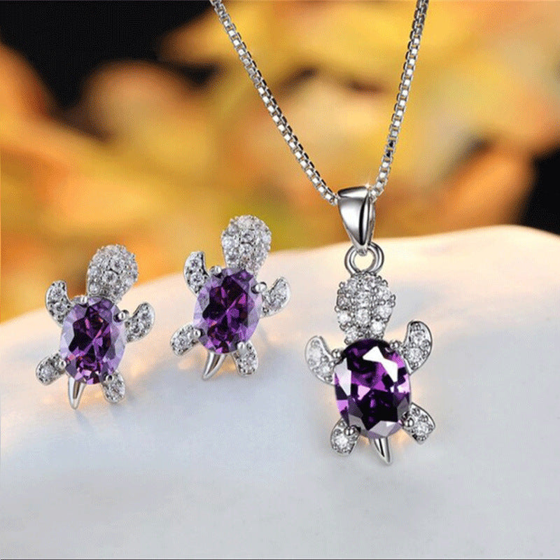 Turtle earrings necklace