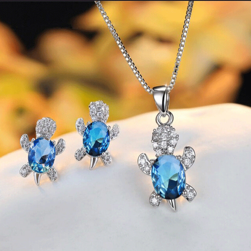 Turtle earrings necklace