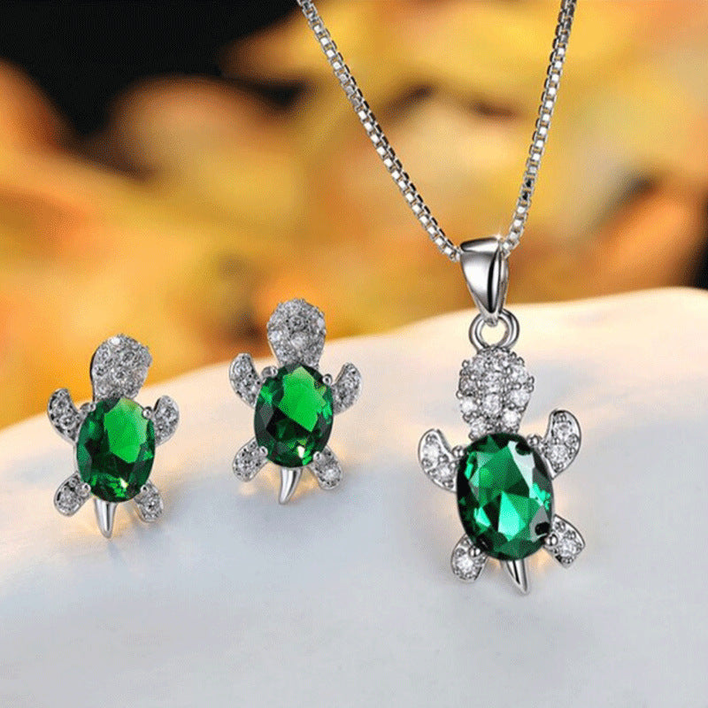 Turtle earrings necklace