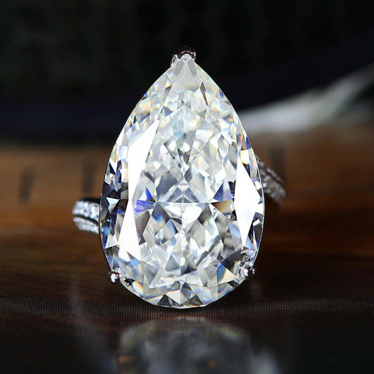 TDC™ Water Drop Artificial Gemstone Silver Ring