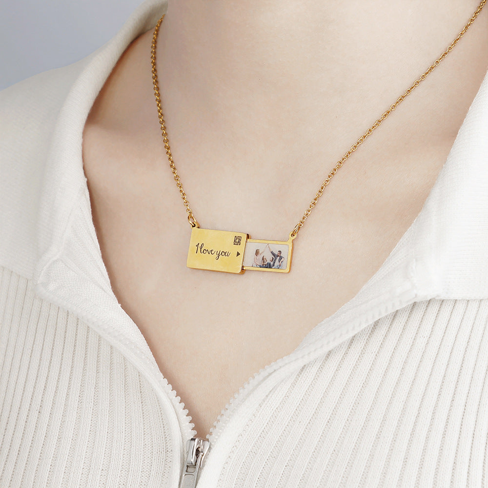 Customizable Photo Envelope Necklace