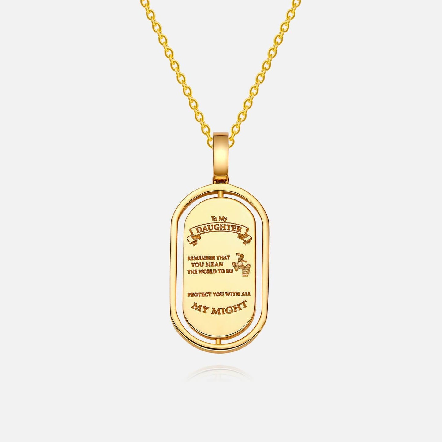 18K Gold Baby Custom Oval Footprint Necklace Back