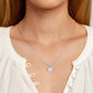18K Gold Baby Engravable Heart Shape Footprint Necklace