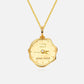 18K Gold Baby Engravable Medallion Footprint Necklace Back