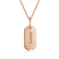 18K Rose Gold Baby Custom Rectangle Footprint Necklace Back