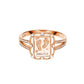 18K Rose Gold Baby Engravable Wreath Footprint Diamond Ring