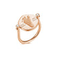 18K Rose Gold Baby Personalized Custom Round Footprint Ring Front