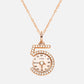 18K Rose Gold Custom Baby Footprints May Diamond Necklace Back