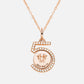 18K Rose Gold Custom Baby Footprints May Diamond Necklace Front