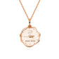18K Rose Gold Medallion Baby Footprint Necklace Back