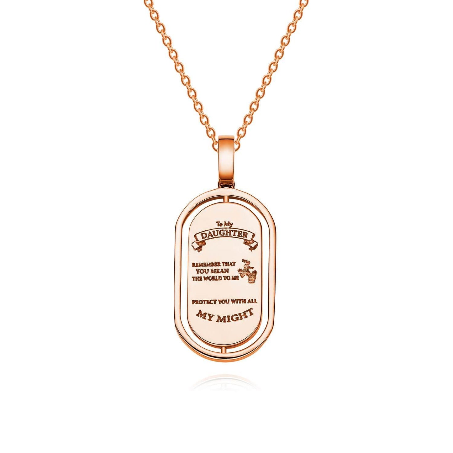 18K Rose Gold Oval Baby Footprint Necklace Back