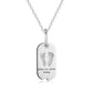 18K White Gold Baby Custom Rectangle Footprint Necklace Front