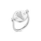 18K White Gold Baby Personalized Custom Round Footprint Ring Front