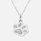 18K White Gold Customized Cat Footprint Pendant Front