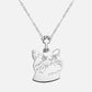 18K White Gold Customized Cat Head Pendant Front