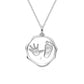 18K White Gold Medallion Baby Footprint Necklace Front
