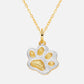 18K Yellow Gold Customized Cat Footprint Pendant Front