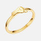 18K Yellow Gold Engravable Baby Footprint Couple Rings Female