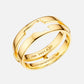 18K Yellow Gold Engravable Baby Footprint Couple Rings Male