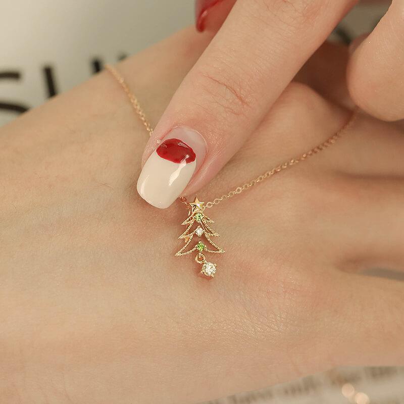 18K Gold Christmas Tree Necklace - Wishing Tree