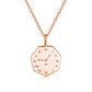 18k rose gold heptagon baby footprint necklace back