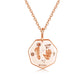 18k rose gold heptagon baby footprint necklace front