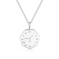 18k white gold heptagon baby footprint necklace back
