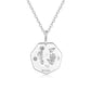 18k white gold heptagon baby footprint necklace front