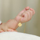 Baby Hand Holding 18K Gold Flip Round Footprint Necklace
