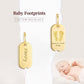 Baby and custom 18k gold baby footprints rectangle necklace