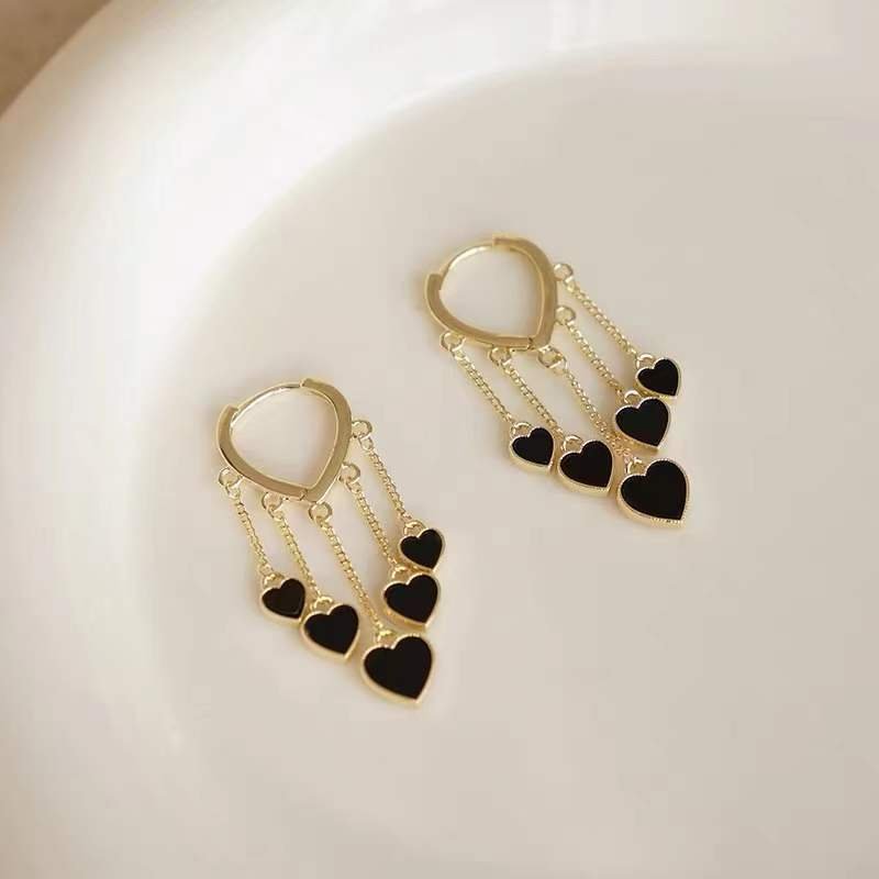 Black love earrings