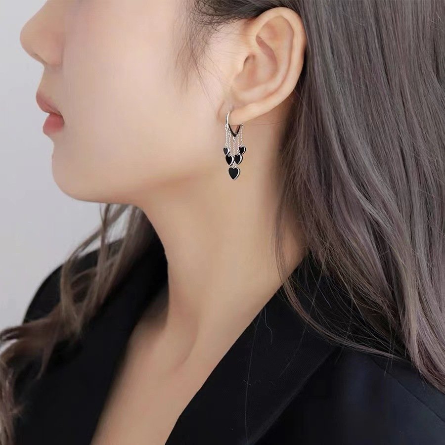 Black love earrings