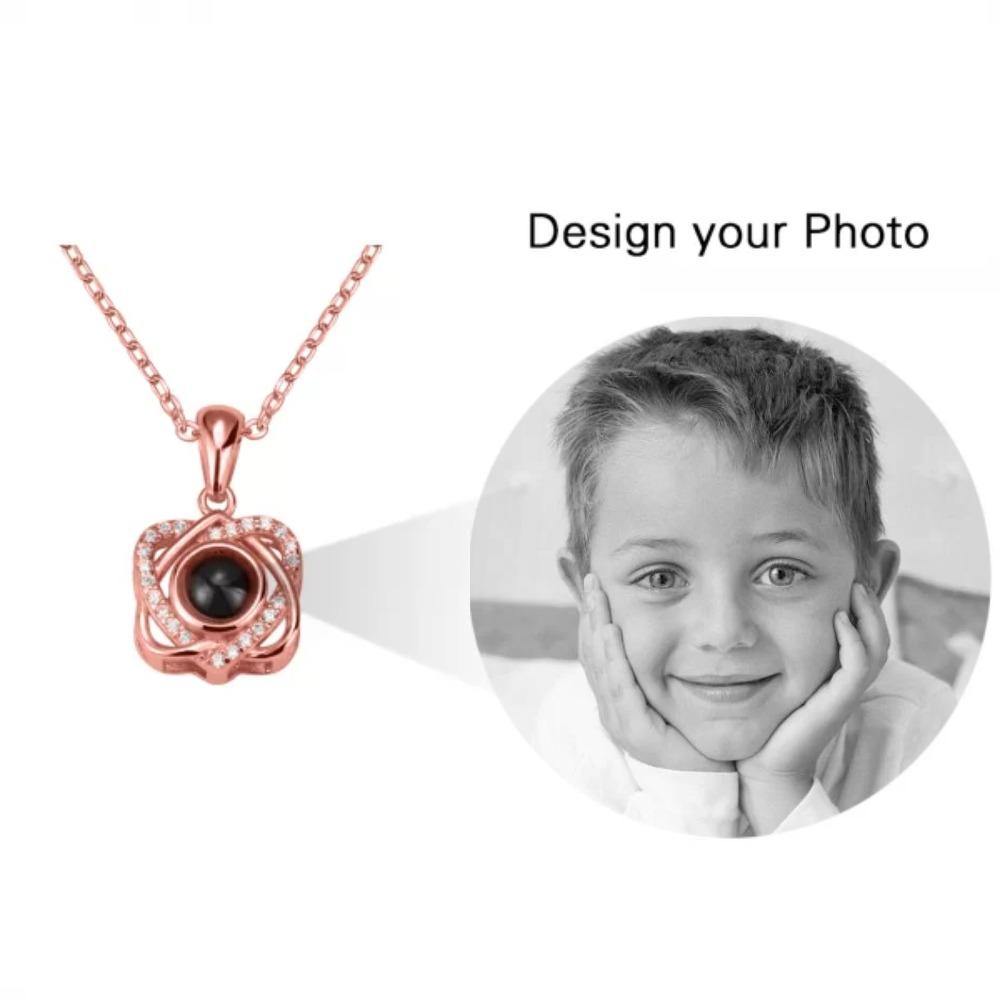 Personalized Photo Projection Necklace with Hidden Picture Rosebud –  Customodish