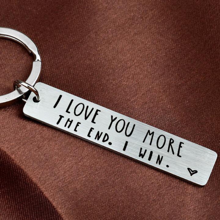 "I Love You More The End I Win"Funny Birthday Keychain-- A personalised gift for him/her - TDC Jewellery