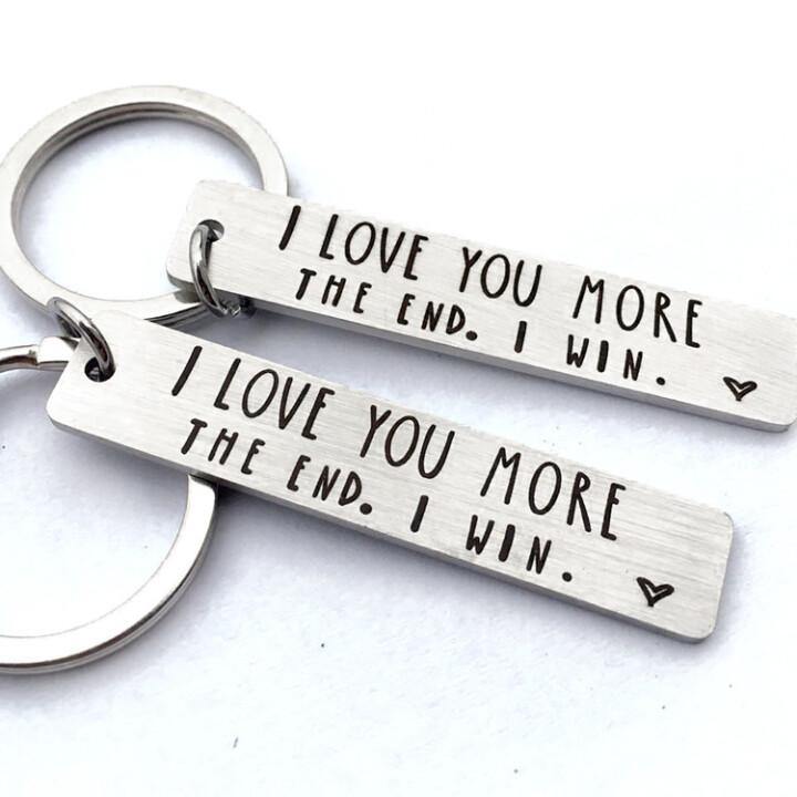 "I Love You More The End I Win"Funny Birthday Keychain-- A personalised gift for him/her - TDC Jewellery